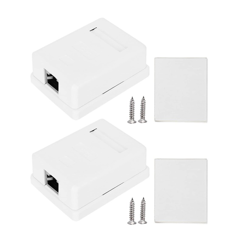 2Pcs CAT6 Surface Mount Box RJ45 8P8C Network Socket Single