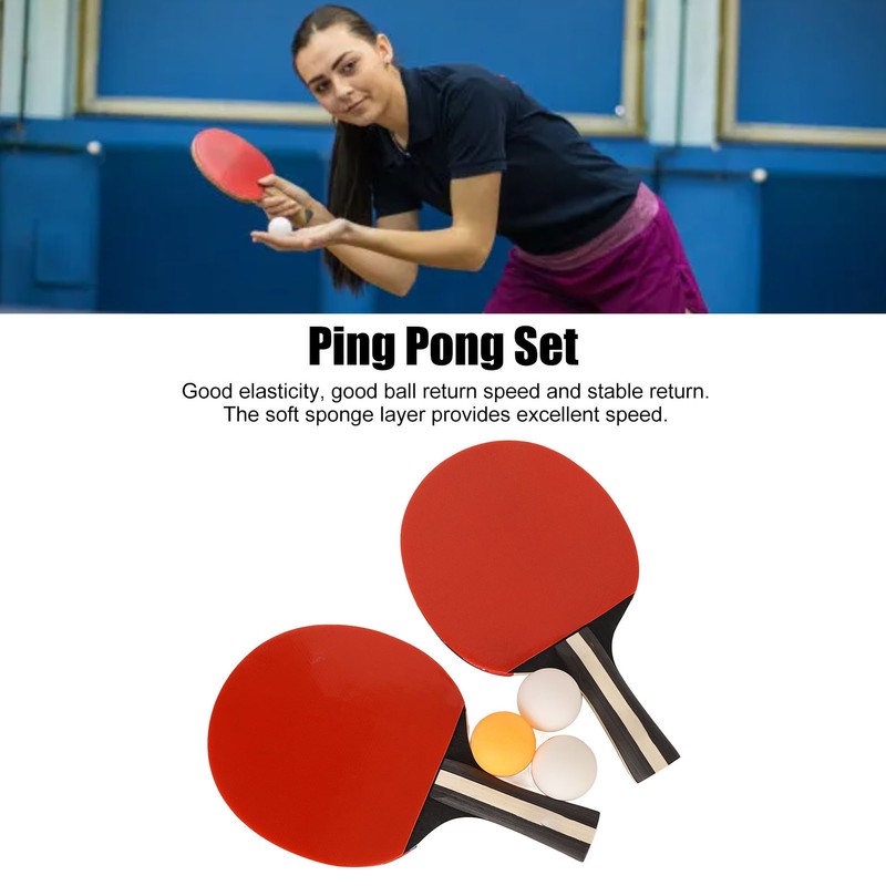 REGAIL Ping Pong Paddle Set Portable Table Tennis Set With