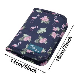 ManKn Family Passport Holder Document Organizer, Waterproof Flamingo Print Travel Wallet Purse Ticket Credit ID Card Cash Pouch Holiday Money Bag for Men Women
