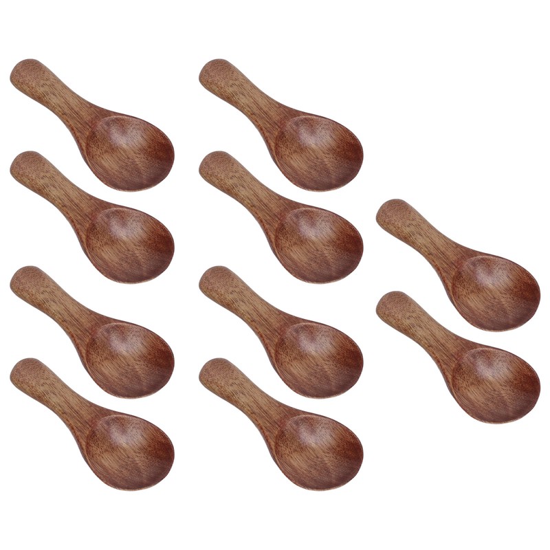10pcs Small Wooden Spoons Cooking Condiments Spoons for Kitchen Seasoning