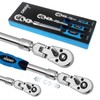 DISEN 3-Piece Extendable Flex-Head Ratchet Wrench Set with EVA Storage