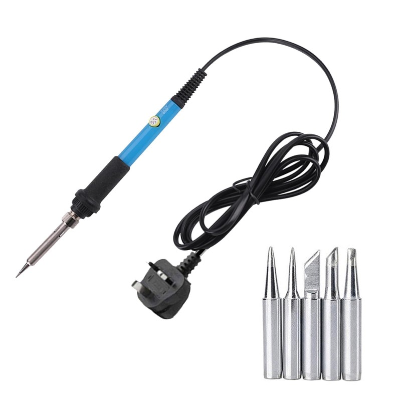 Soldering Iron Kit Electronics UK Plug with 5Pcs Different Solder
