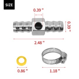 1/2 in Fuel Line Fuel Pressure Barbed Push Lock T-Fitting Adapter with 1/8-27 NPT Sensor Port, Universal Car Fuel Pressure Gauge Quick Connector Fittings (1/2)