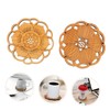 KICHOUSE Thick Bamboo Lotus Coasters Set of 2 Heatproof Mats