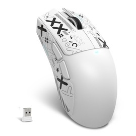 Attack Shark X11SE Ultra-Light Wireless Gaming Mouse, Tri-Mode-2.4G/USB-C Wired/BT, PixArt PAW3311 Gaming Sensor, 22KDPI, 5 Programmable Buttons for Laptop, PC, Mac Gamer (White&Sticker)