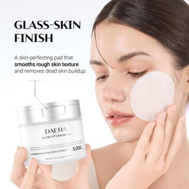 DAERA Glow-Fit Serum Pad, Dual-Sided Exfoliating & Hydrating Toner Pads for Pore Care and Dead Skin Removal with Moringa Seed & Hyaluronic Acid for Sensitive Skin, 60 Pads (190g, 6.70 fl. oz)