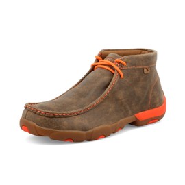 Twisted X Men's Chukka Driving Moc, Moc Toe, Bomber & Neon Orange, 7.5 M