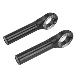 1Pair Bike Handlebar Ends Kit, High Strength Carbon Fiber Handle Grip Ends with Covers for 22.2mm Diameter Bar Mountain Bike (Black)