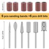 12 Pcs Nail Drill Bit Set, Nail Drill Bits, 6