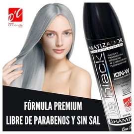 D'Conde Shampoo Matizador Le Black para Platinar Cabello Rubio, Pelo Teñido, Matizador de Canas, Sin Sal y sin Parabenos - 250 ml