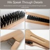 Professional Hair Straightening Comb, Double Brush Wooden Salon Hairdressing Anti-static