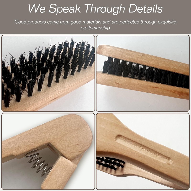 Professional Hair Straightening Comb, Double Brush Wooden Salon Hairdressing Anti-static