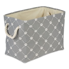 Bone Dry Pet Storage Collection Paw and Bone Print, Large Rectangle, 17.5x12x15 Gray Trellis