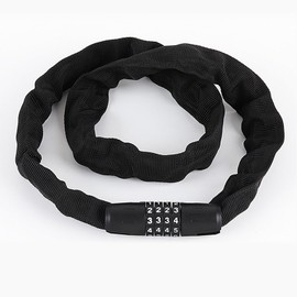 Eizawa Chain Lock, Bicycle Dial, Bike Lock, Bicycle Lock, 4 Digit Dial, Anti-Theft, Compact, Lightweight, Durable, Password Freely Setting, Diameter 0.2 inches (4 mm), Length 39.4 inches (100 cm)