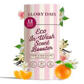 Glory Days In-Wash Scent Booster & Fabric Smell Deodorizer – Citrus Socialite (Bright Citrus Blend) | Chic Laundry Beads for Long-Lasting Fragrance | Plant-Conscious, Plastic-Free, 21 Washes