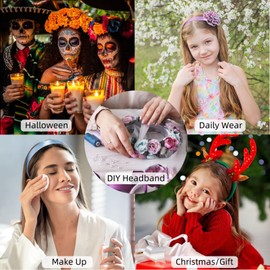 JOYRUBY JOYRUBY 1.15 Inch Hot Pink Headband Satin Headbands for Women Fashion Plain Headband for Girls, Non Slip Head Band DIY Holiday Gifts Christmas Hair Accessories for Women Girls Teen