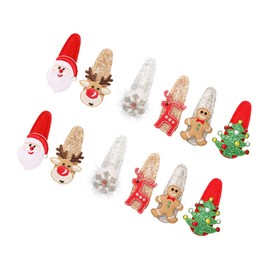 Healeved 12pcs Christmas Hair Clips for Women Festive Sequin Barrettes with Deer Antler and Tree Designs Lightweight Durable Xmas Hair Accessories for Holiday Parties and Everyday Wear