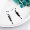 Black Cat Earrings 925 Sterling Silver Cat Hanging Earring Animal