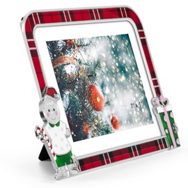 Mulumu 2024 Christmas Decorations Picture Frame 5x7 Christmas Metal Photo Display Photo Frames with High Definition Glass Front Gift Ideas Tabletop Home Decorative (Gingerbread Man 2024)