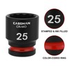 CASOMAN 26-Piece 1/2" Drive Standard Impact Socket Set, 12-Point, Metric,
