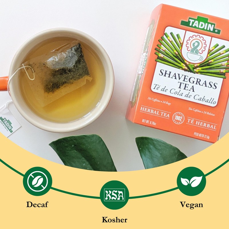 Tadin Shavegrass Herbal Tea, Caffeine Free, 24 Tea Bags Per