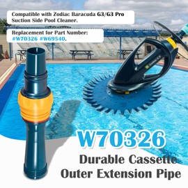 W70326 Cassette Outer Extension Pipe with Handnut Compatible with Zodiac Baracuda G3/G3 Pro Suction Side Pool Cleaner Replace #W70326#W69540
