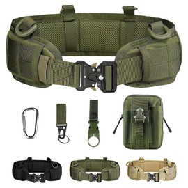 LAKABETE Tactical Battle Belt Utility Belt Men Tactical Belt Women Duty Belts Law Enforcement MIlitary Belt with Pouches (rainforest)