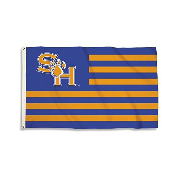 BSI PRODUCTS, INC. - Sam Houston State Bearkats 3’x5’ Flag with Heavy-Duty Brass Grommets - SHSU Football, Basketball and Baseball Pride - Durable for Indoor and Outdoor Use - Great Fan Gift - Stripes