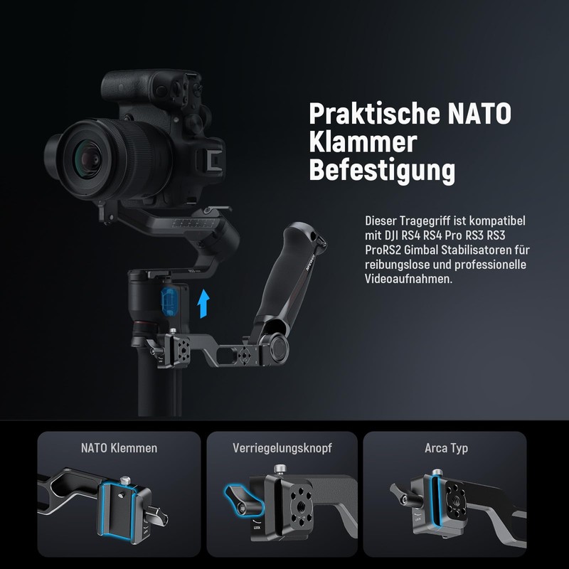 NEEWER RS4 RS3 RS2 Gimbal Sling Handle, Handle with NATO