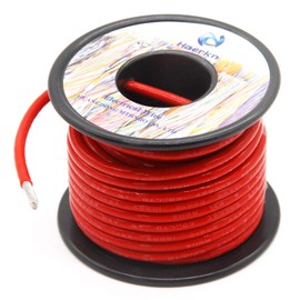 Marine Grade 10 AWG 1000V Automotive High Temperature Wire - Stranded Tinned Copper, Red, 25FT