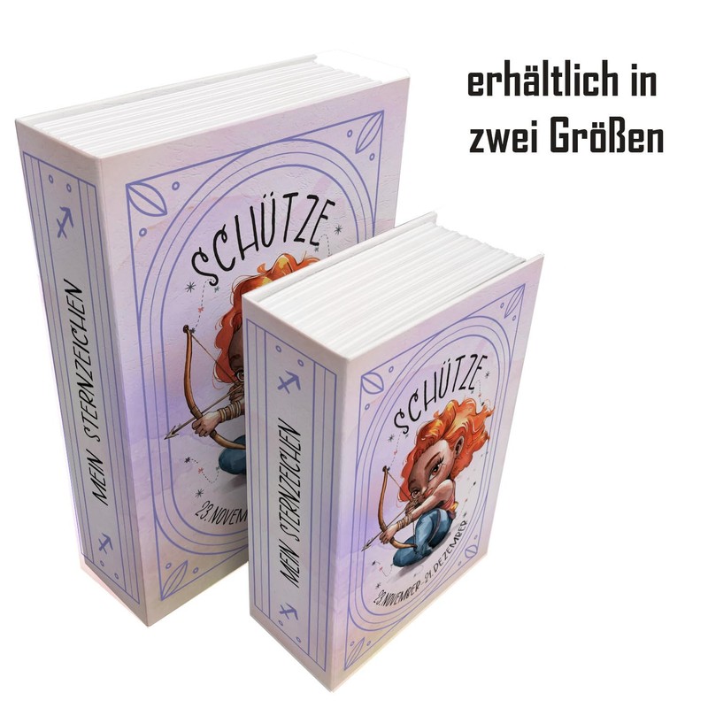 Mein Sternzeichen Booksafe L - Schütze Astrologie-Geschenk, Buchversteck für Schützen,