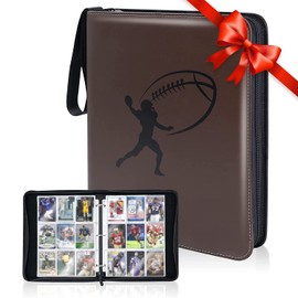 CLOVERCAT 9 Pocket Waterproof Sport Card Binder, Trading Album Display Holder, Expandable, 720 Double Sided Pocket Album, Compatible with Gaming Cards, Yugioh, MTG and Other TCG （Football）