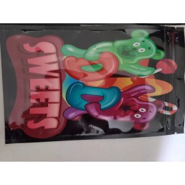 100 Pieces  Empty Bags Reusable Food Edibles Storage Pouch Bag Front and Back.