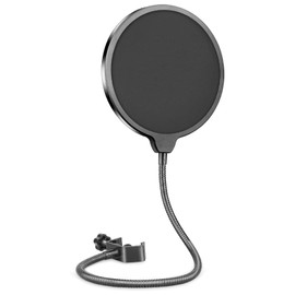 Professional Microphone Pop Filter for Blue Yeti, Mic Shock Mount, ASMR Microphone, Dual Layer Mic Pop Filter with Foam Cover & 360° Flexible Gooseneck, Enhanced Sound Shield Guard
