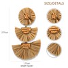 Statement Earrings Brown Beaded Raffia Palm Bohemian Drop Dangle Earrings