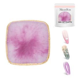 MelodySusie 1PC Square Shape Resin Nail Art Palette, Professional Color Mixing Board for Gel Polish, Acrylics, Pigment Blending, Salon and DIY Makeup Artist Tool, Purple