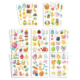 16 Sheets Easter Stickers Easter Egg Animals Stickers Decorating Party Favors Easter Basket Stuffers for Scrapbooking School Classroom Crafts Cards