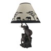 Elephants on Expedition Sculptural Table Lamp w/Decorative Shade