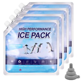 flintronic 4 Pack Ice Packs, High-Performance Cooling Ice Bag, Long lasting Reusable Ice Boards, Reusable for Camping, Picnic, Beach & Outdoor Sports, 25 * 25 CM