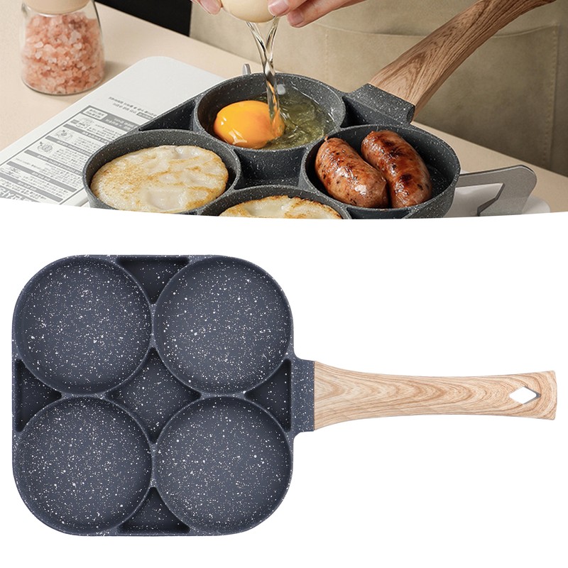 4 Hole Egg Frying Pan 18cm Nonstick Pancake Pan Breakfast