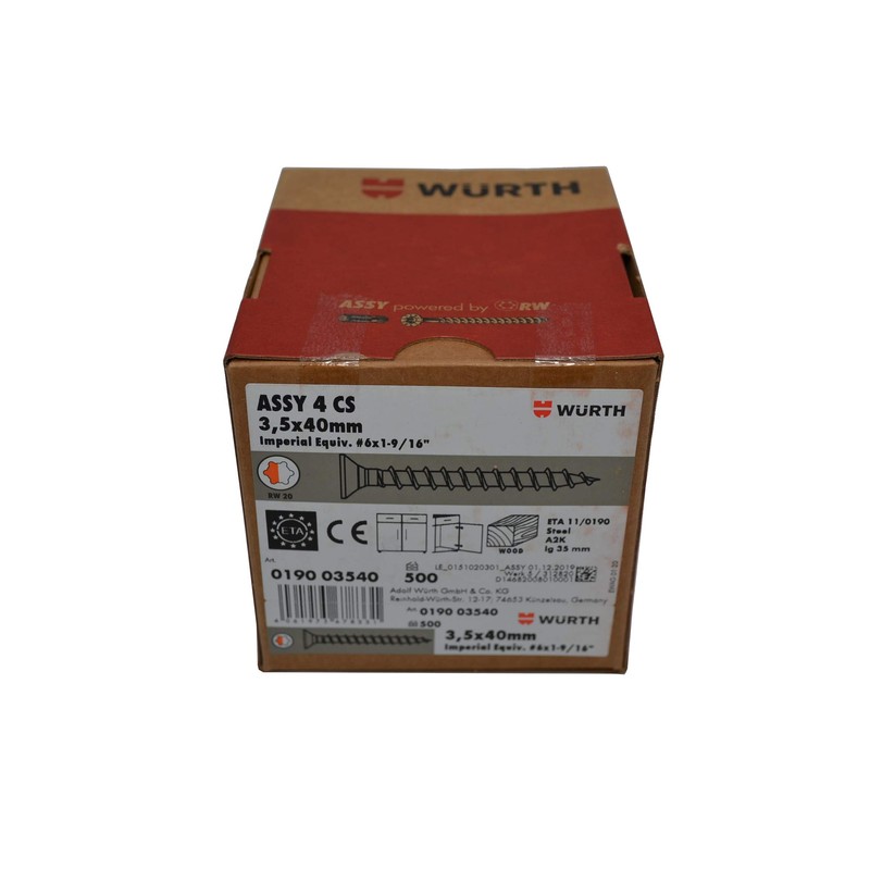 Würth Assy 4 CS Chipboard Screw 3.5 x 40 mm,