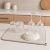 2 Pack Microfibre Dish Drying Mat, Foldable Drainage Mat, Beige