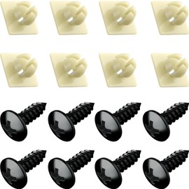 PRIME AVE Black Oxide Stainless Steel License Plate Screws with Nylon Inserts for Securing Front & Rear License Plates, Frames & Covers – License Plate Fasteners Fit Most Domestic Vehicles (Set of 8)
