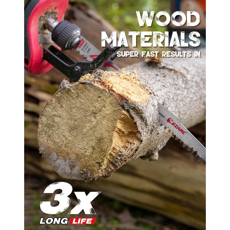 EZARC Wood Pruning Reciprocating Saw Blade 9 Inch, Fleam Ground