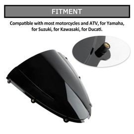 PSLER Motorcycle M5 Windscreen Trim Bolts Good Nuts, Pack of 10 5 mm Rubber Windscreen Screws for Most Motorcycles Replacement Accessories Black (Type: Straight)