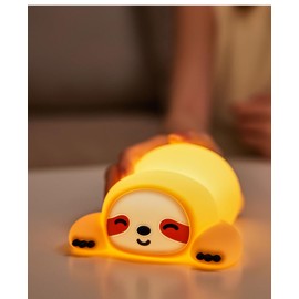 Cute Sloth Night Light, Animal Lamp, Food Grade Silicone, Rechargeable, 3 Level Dimmable, Squishy Nursery Nightlight for Desk Decor, Funny Gifts Stuff for Boys Girls Baby, White Elephant Gifts
