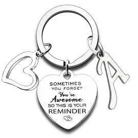 Nfyxcaz Initial Keychain A-Z Letter Keychain for Women Friends Inspirational Gifts for Daughter Son Sister Niece Alphabet Keyring (Letter A)