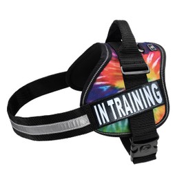 Service Dog Harness Vest Cool Comfort Nylon for dogs Small Medium Large Girth, Purchase comes with 2 in TRAINING reflective patches. Please measure dog before ordering (Girth 30-42", Tie Dye)