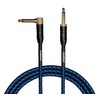 Cascha Professional Line Guitar Cable, Angled, Tweed Blue, 6 m