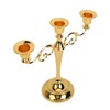 Metal Candle Holder 3 Arms High Gloss Retro Exquisite Candlestick